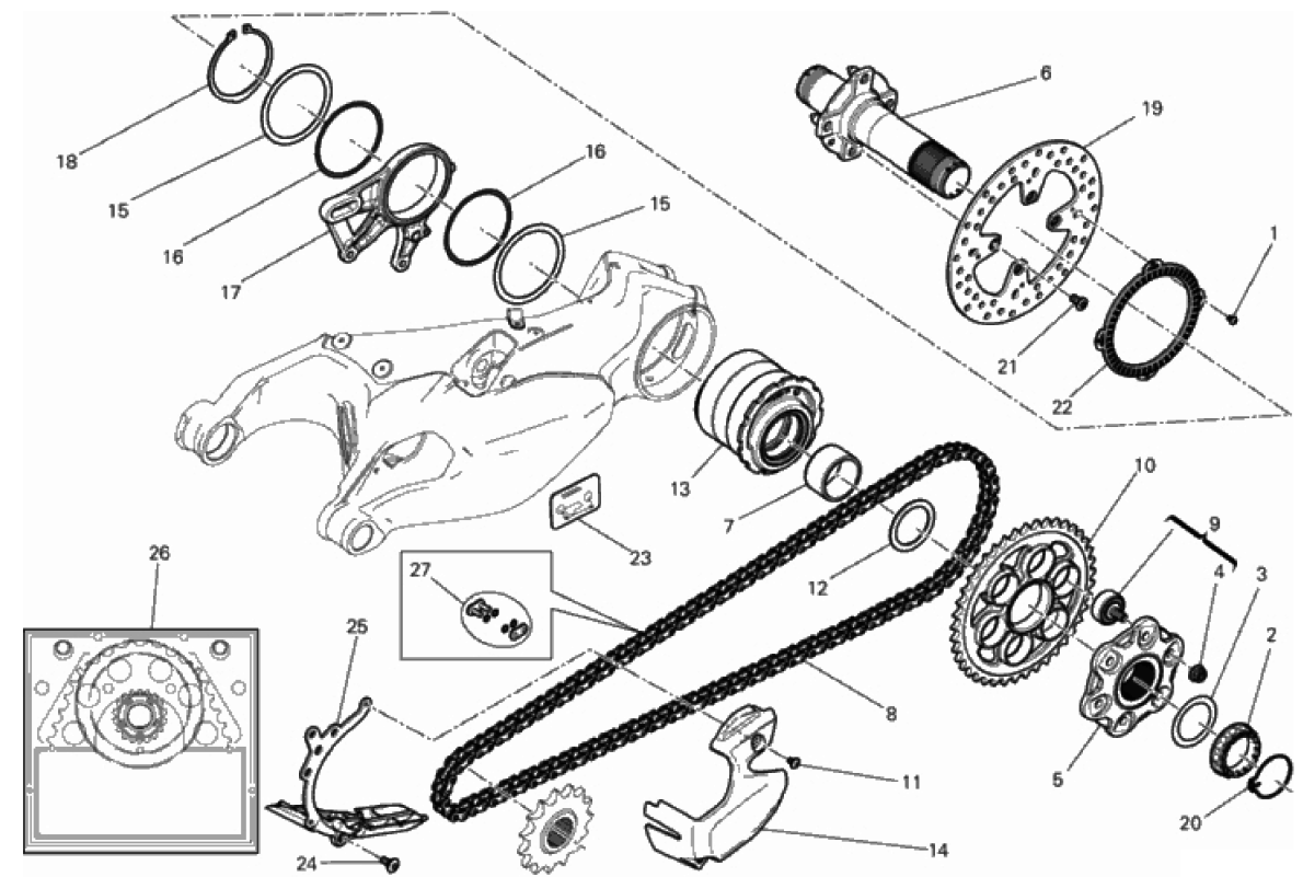 REAR WHEEL SPINDLE 