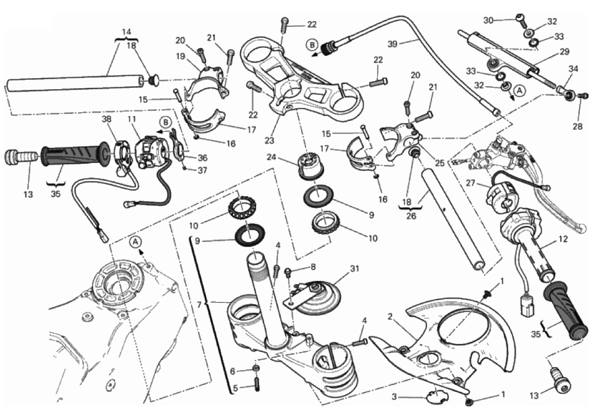HALF-HANDLEBAR - STEERING DAMPER 