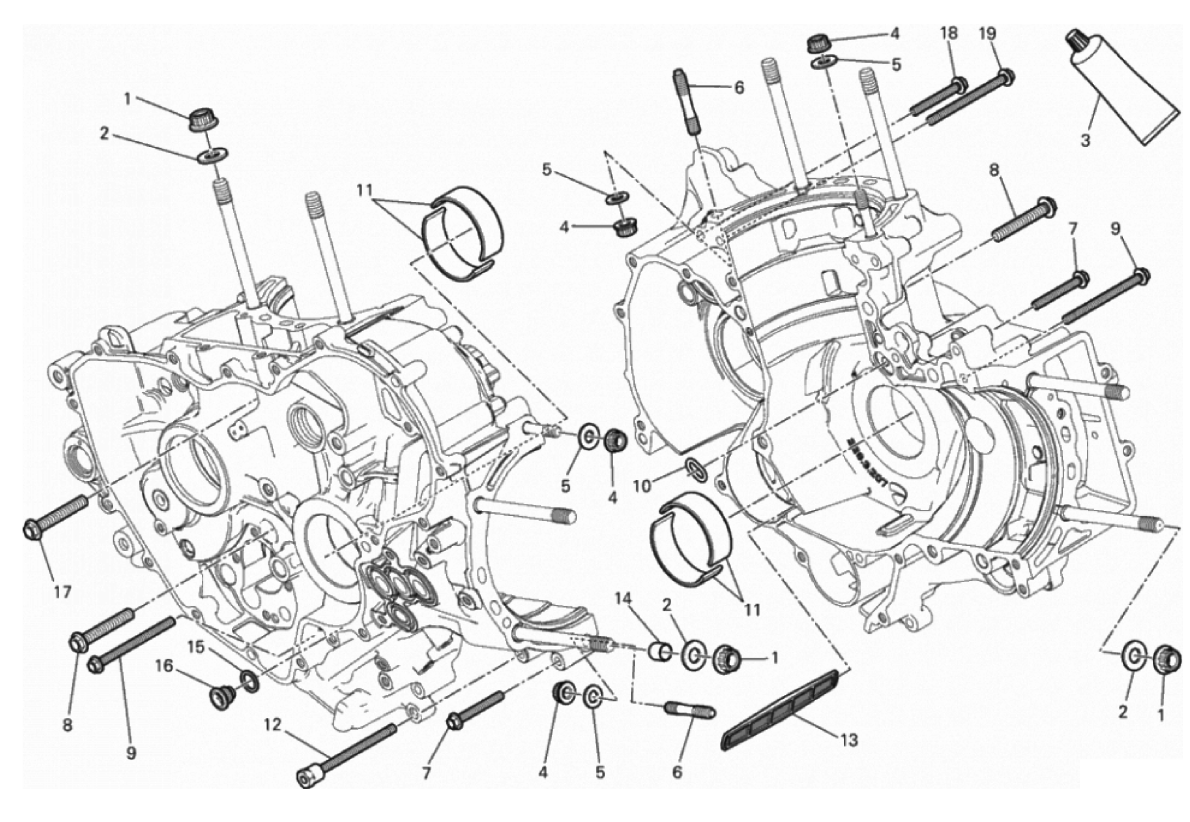 HALF-CRANKCASES PAIR 