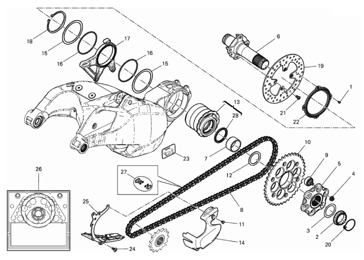 REAR WHEEL SPINDLE