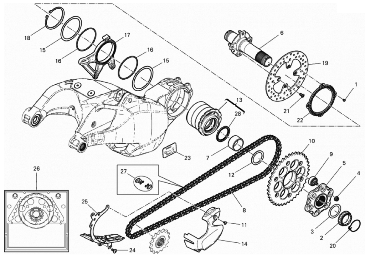 REAR WHEEL SPINDLE