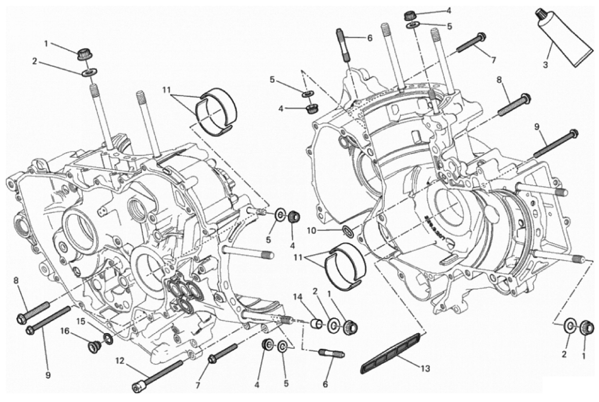 HALF-CRANKCASES PAIR