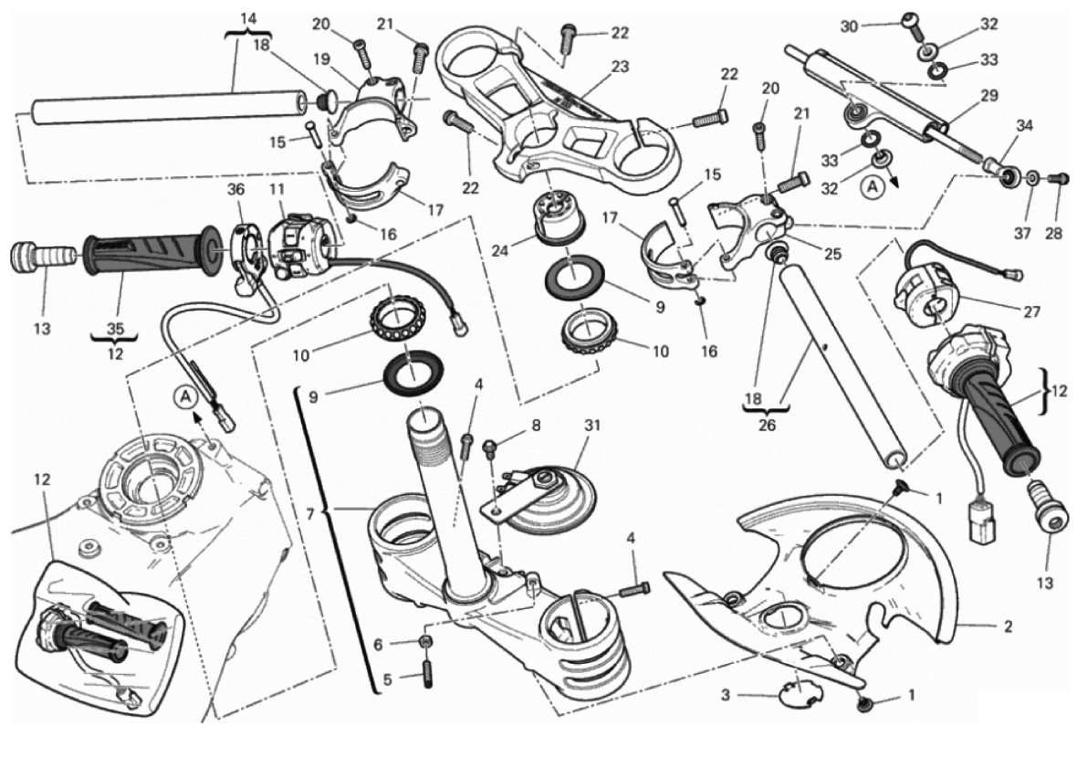 HALF-HANDLEBAR - STEERING DAMPER 