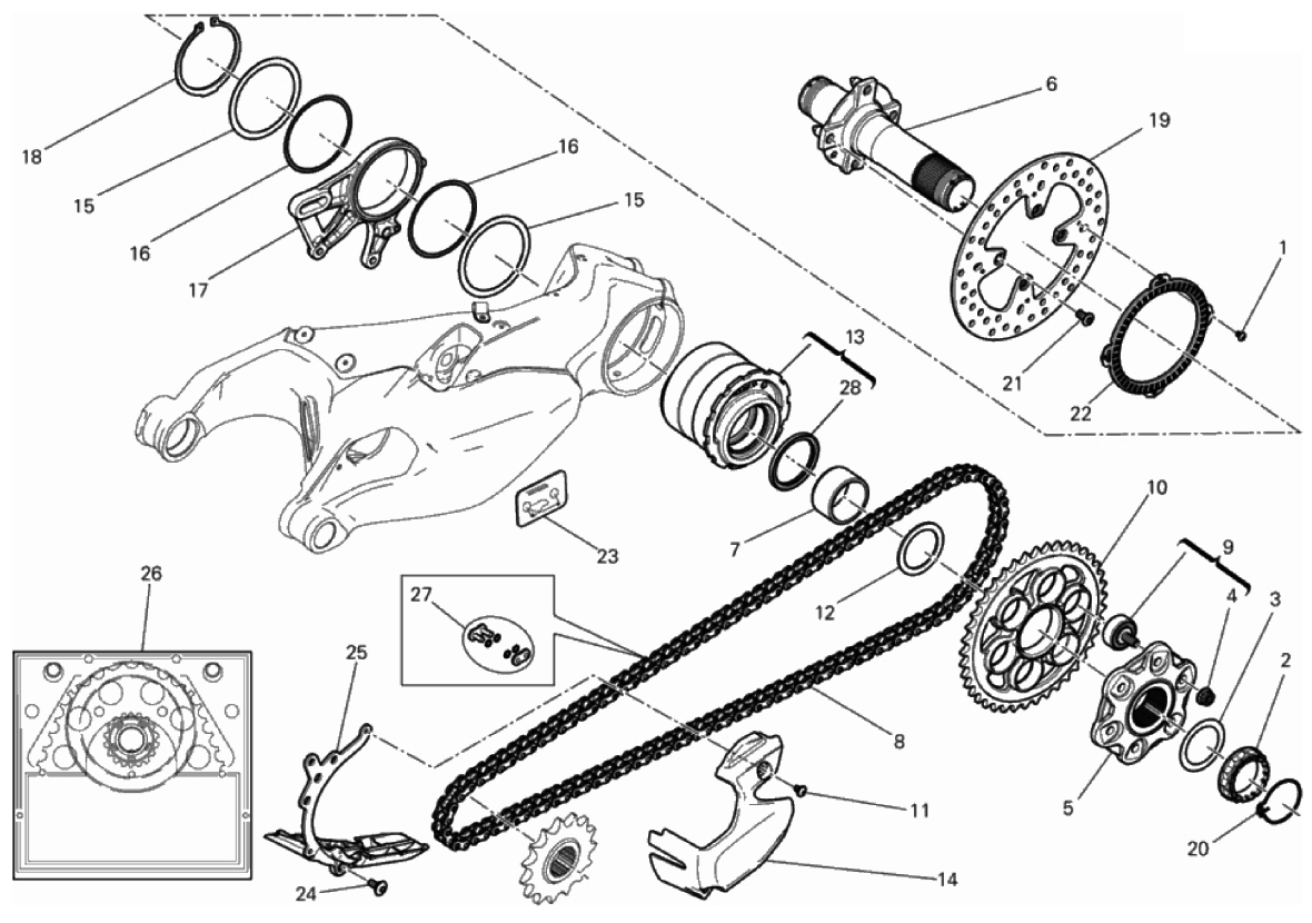 REAR WHEEL SPINDLE 