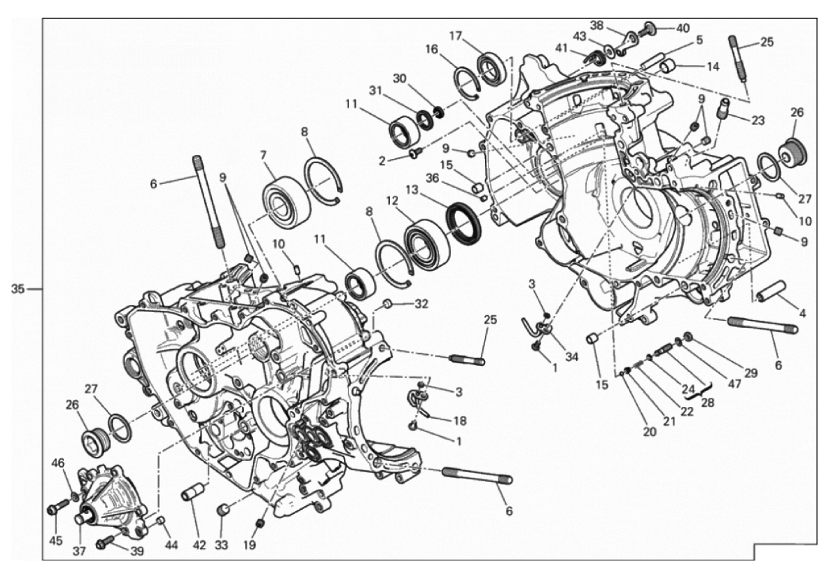 HALF-CRANKCASES PAIR 