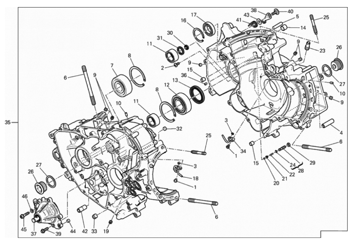 HALF-CRANKCASES PAIR 