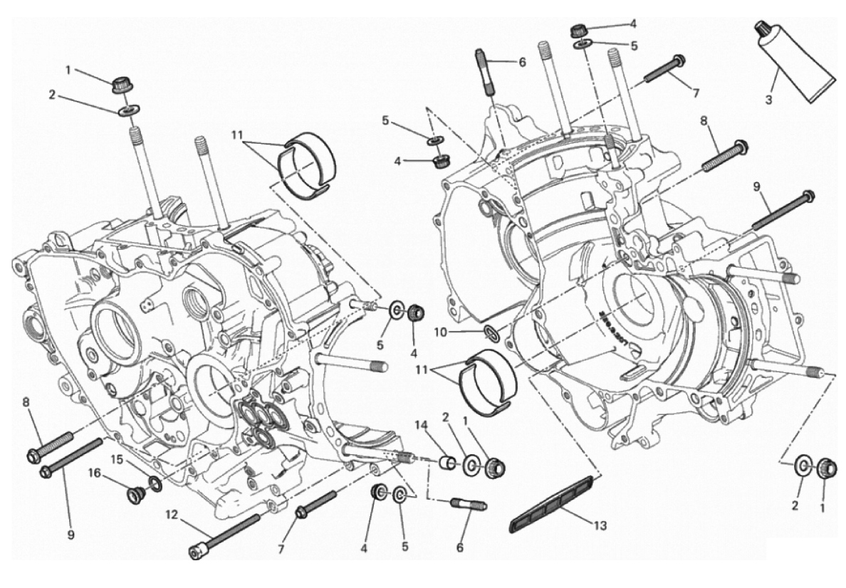 HALF-CRANKCASES PAIR 