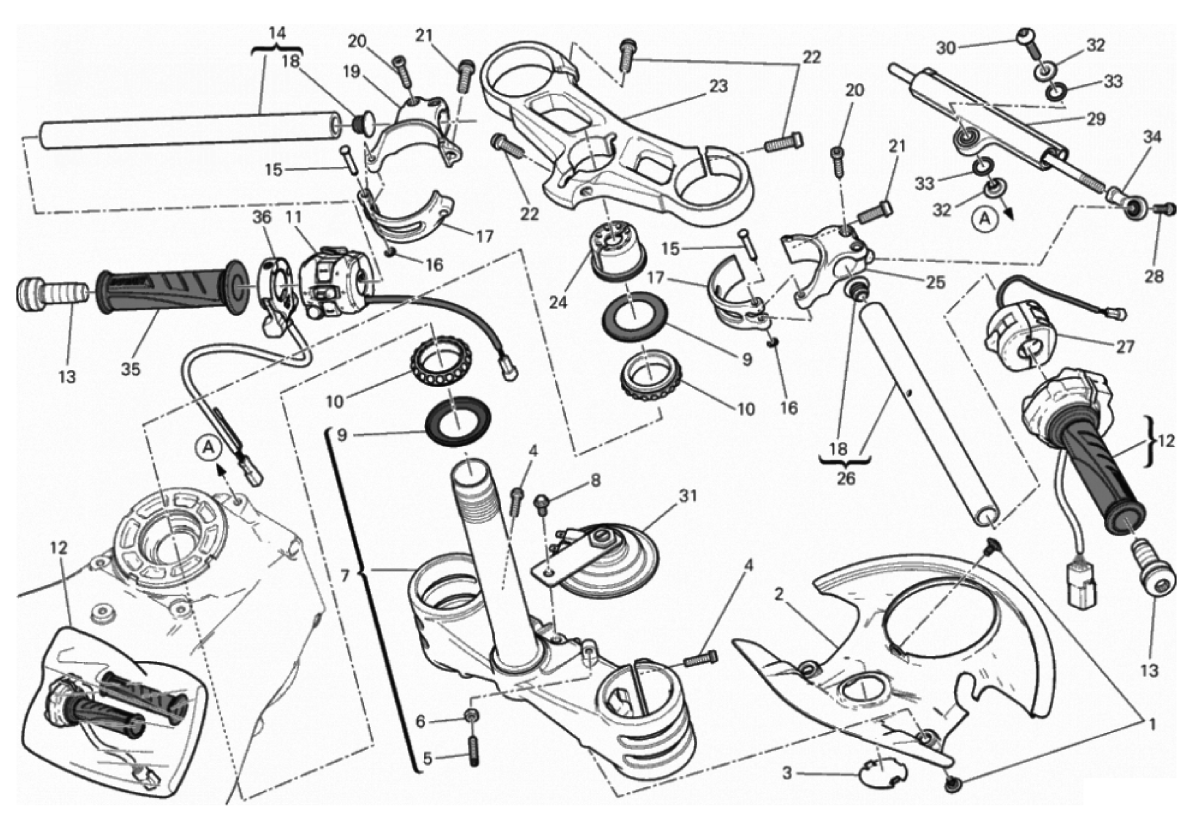 HALF-HANDLEBAR - STEERING DAMPER 