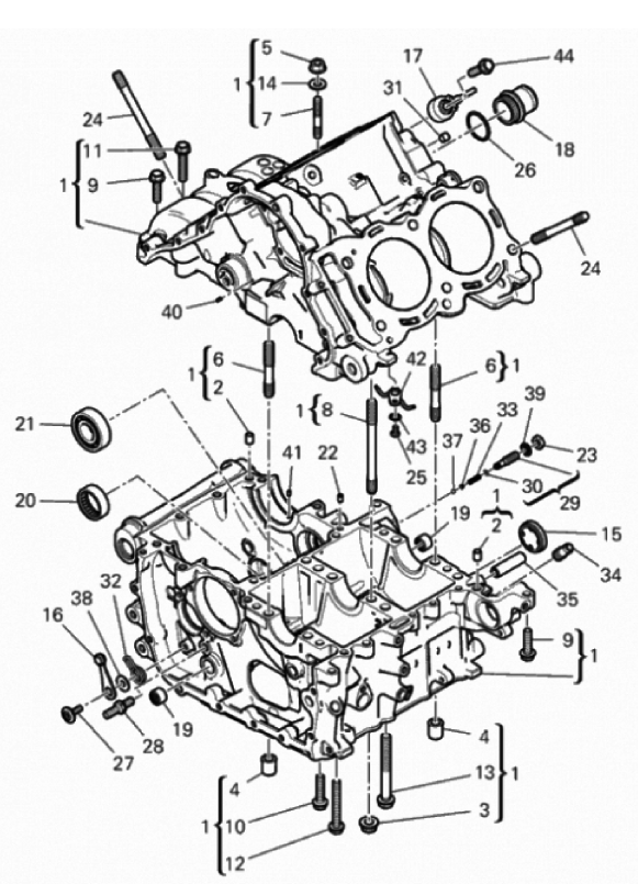 HALF-CRANKCASES PAIR