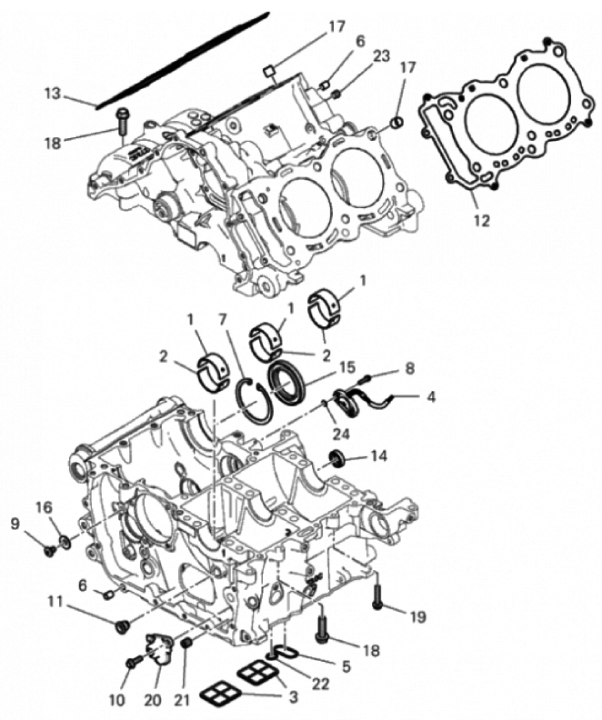 HALF-CRANKCASES PAIR