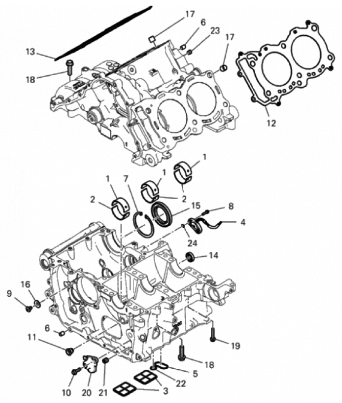 HALF-CRANKCASES PAIR