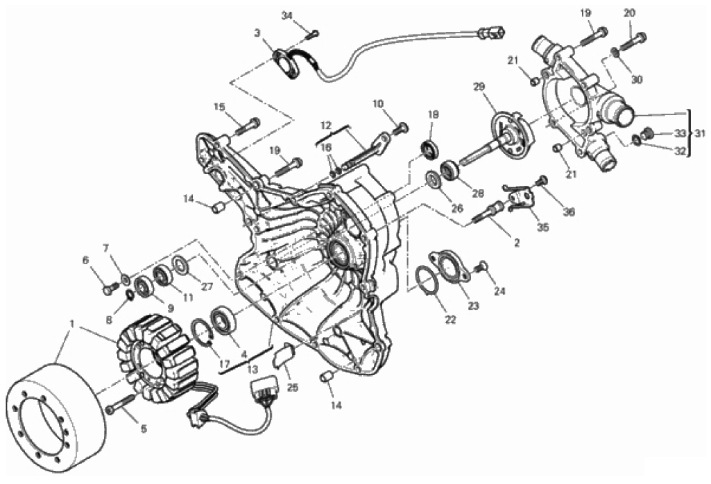 WATER PUMP-ALTR-SIDE CRNKCSE COVER 