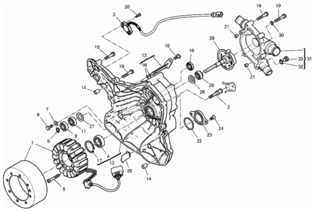 WATER PUMP-ALTR-SIDE CRNKCSE COVER 