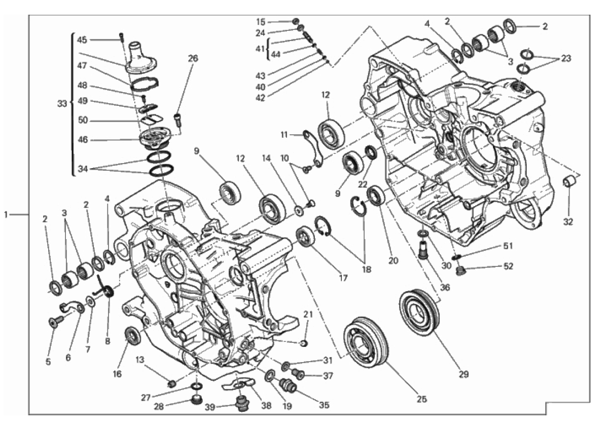 COMPLETE HALF-CRANKCASES PAIR 