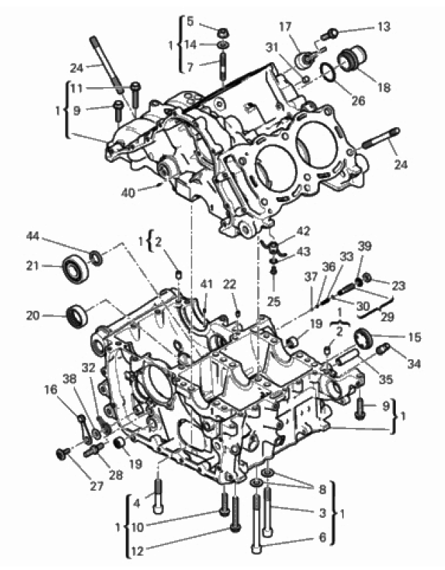 HALF-CRANKCASES PAIR 