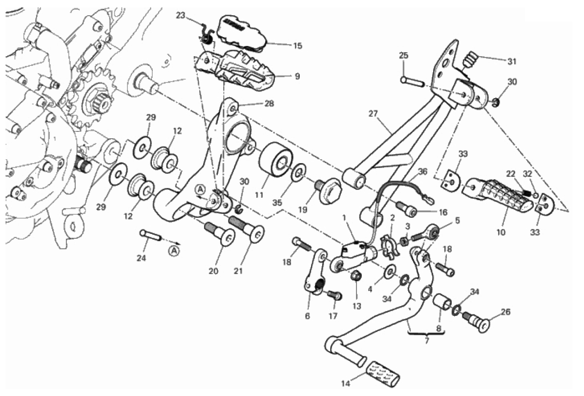 FOOTRESTS, LEFT 