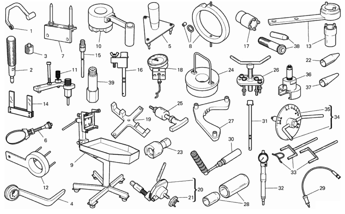 WORKSHOP SERVICE TOOLS, ENGINE 