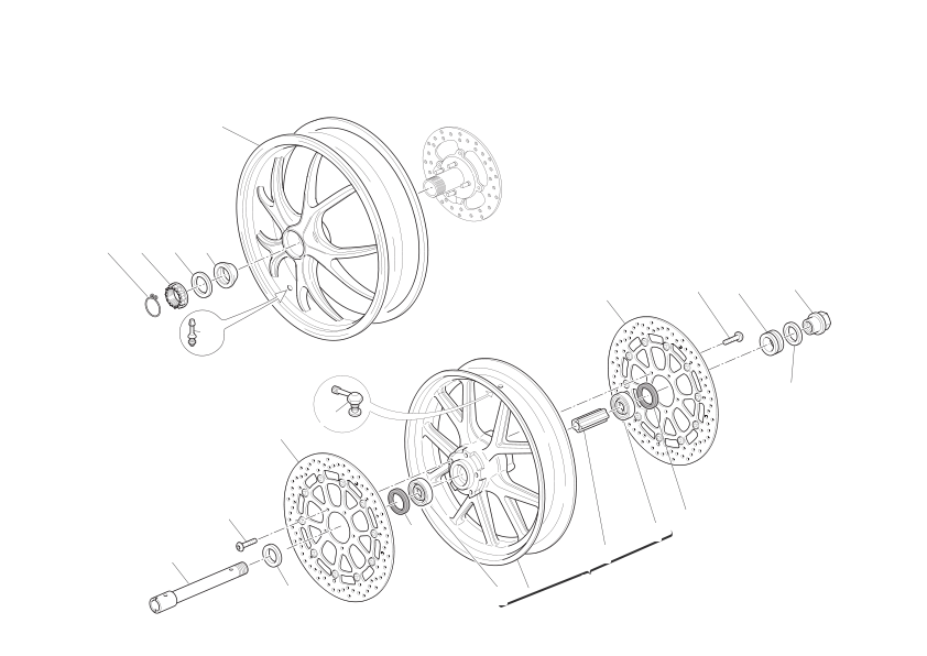 Front and rear wheels