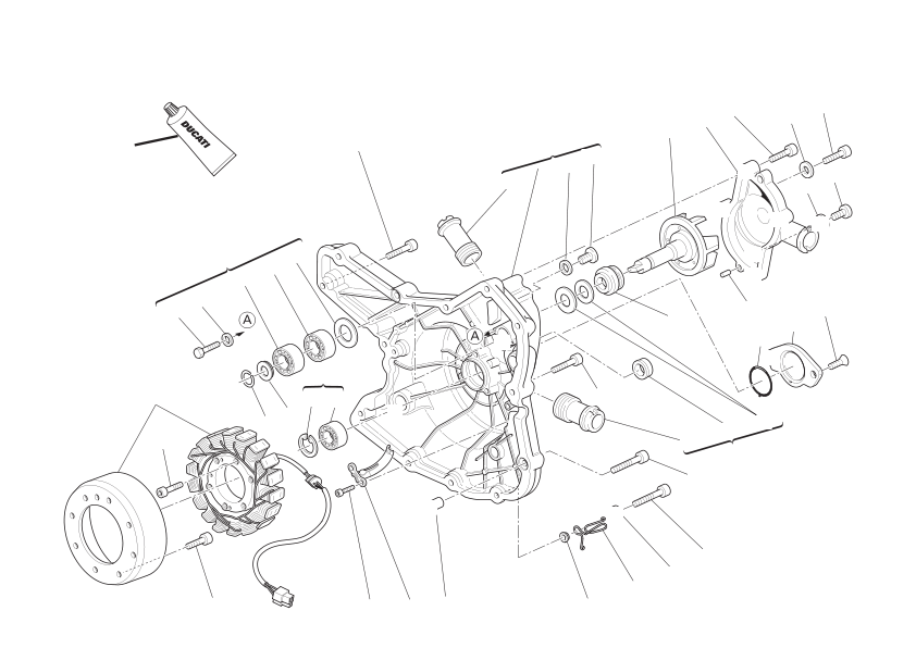 Water pump-altr-side crnkcse cover