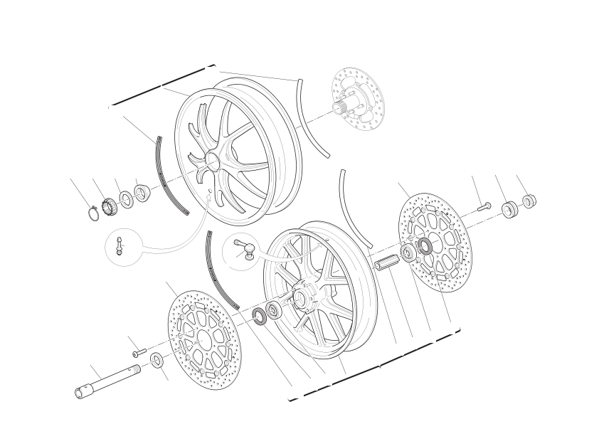 Front and rear wheels