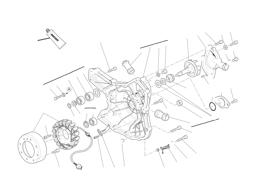 Water pump-altr-side crnkcse cover