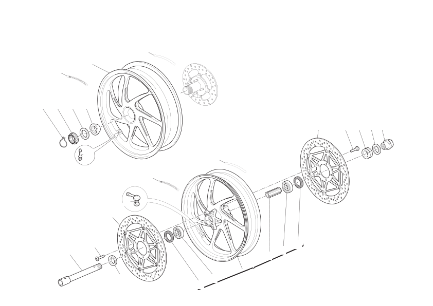 Front and rear wheels