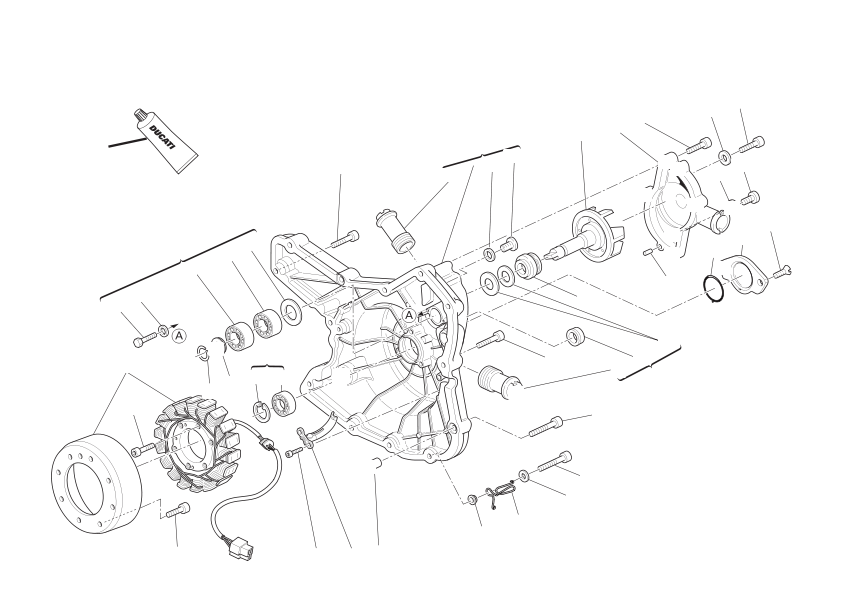 Water pump-altr-side crnkcse cover