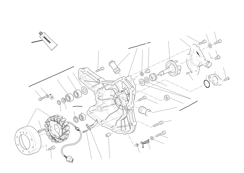 Water pump-altr-side crnkcse cover