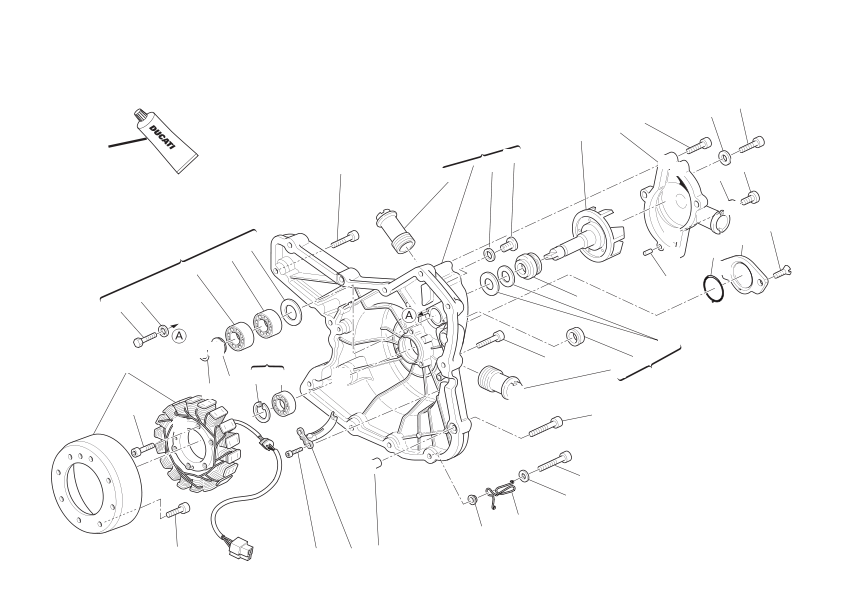 Water pump-altr-side crnkcse cover