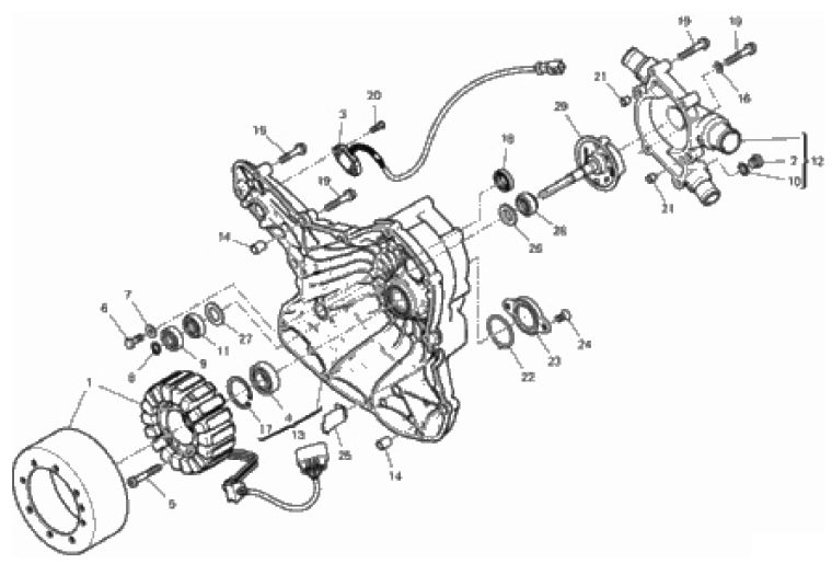 WATER PUMP-ALTR-SIDE CRNKCSE COVER 