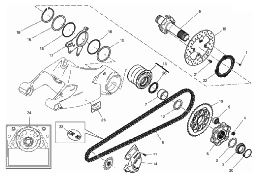 REAR WHEEL SPINDLE 