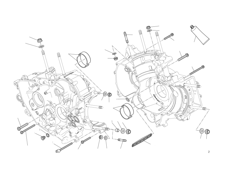 HALF-CRANKCASES PAIR