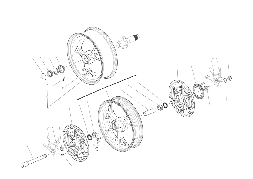 Front and rear wheels