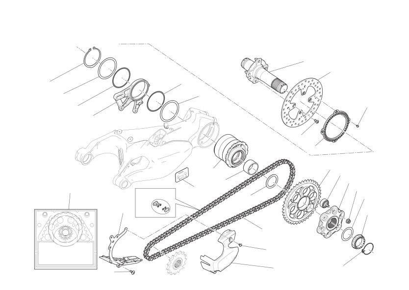 Rear wheel axle