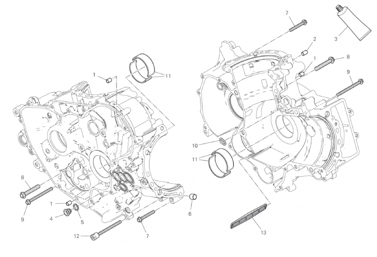 HALF-CRANKCASES PAIR 