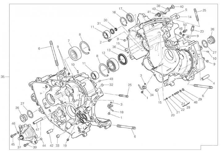 HALF-CRANKCASES PAIR 