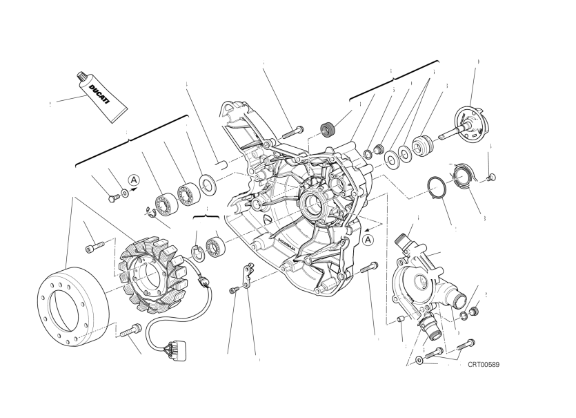 WATER PUMP-ALTR-SIDE CRNKCSE COVER