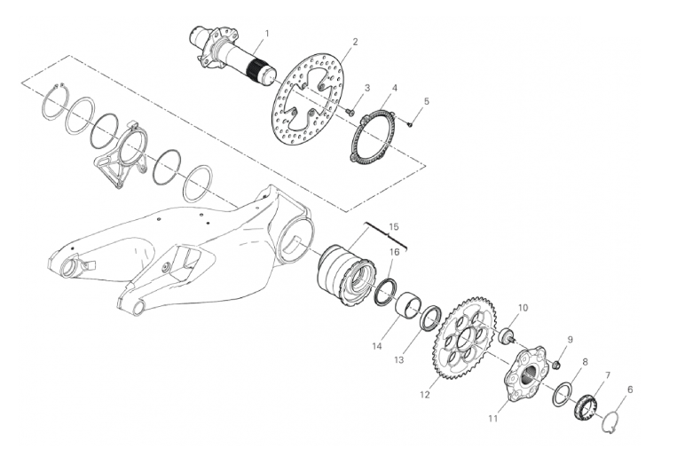 REAR WHEEL SPINDLE 