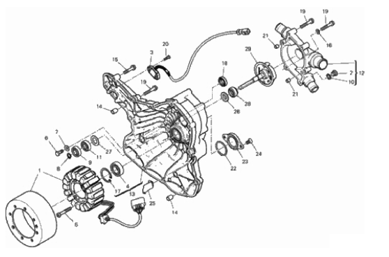 WATER PUMP-ALTR-SIDE CRNKCSE COVER 