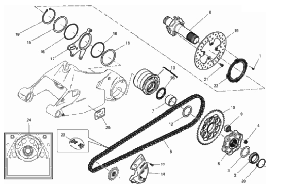 REAR WHEEL SPINDLE 