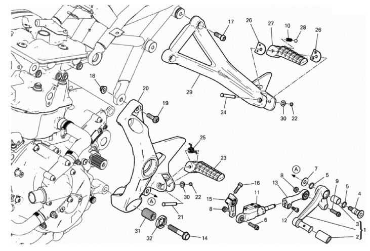 FOOTRESTS, LEFT 