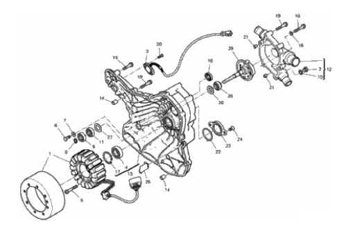 WATER PUMP-ALTR-SIDE CRNKCSE COVER 