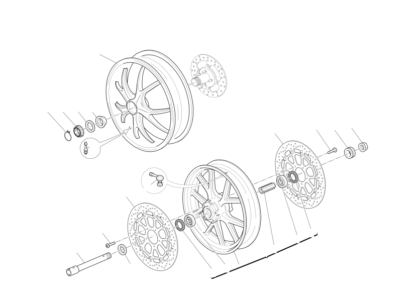 Front and rear wheels