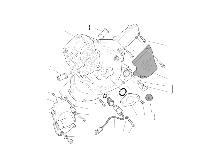 Water pump-altr-side crnkcse cover