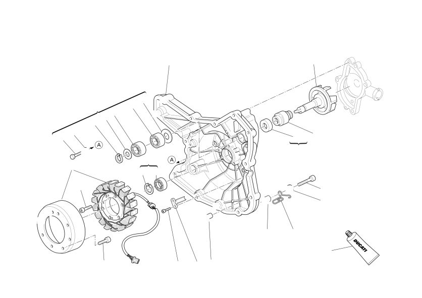 Water pump-altr-side crnkcse cover