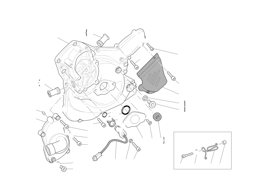 Water pump-altr-side crnkcse cover